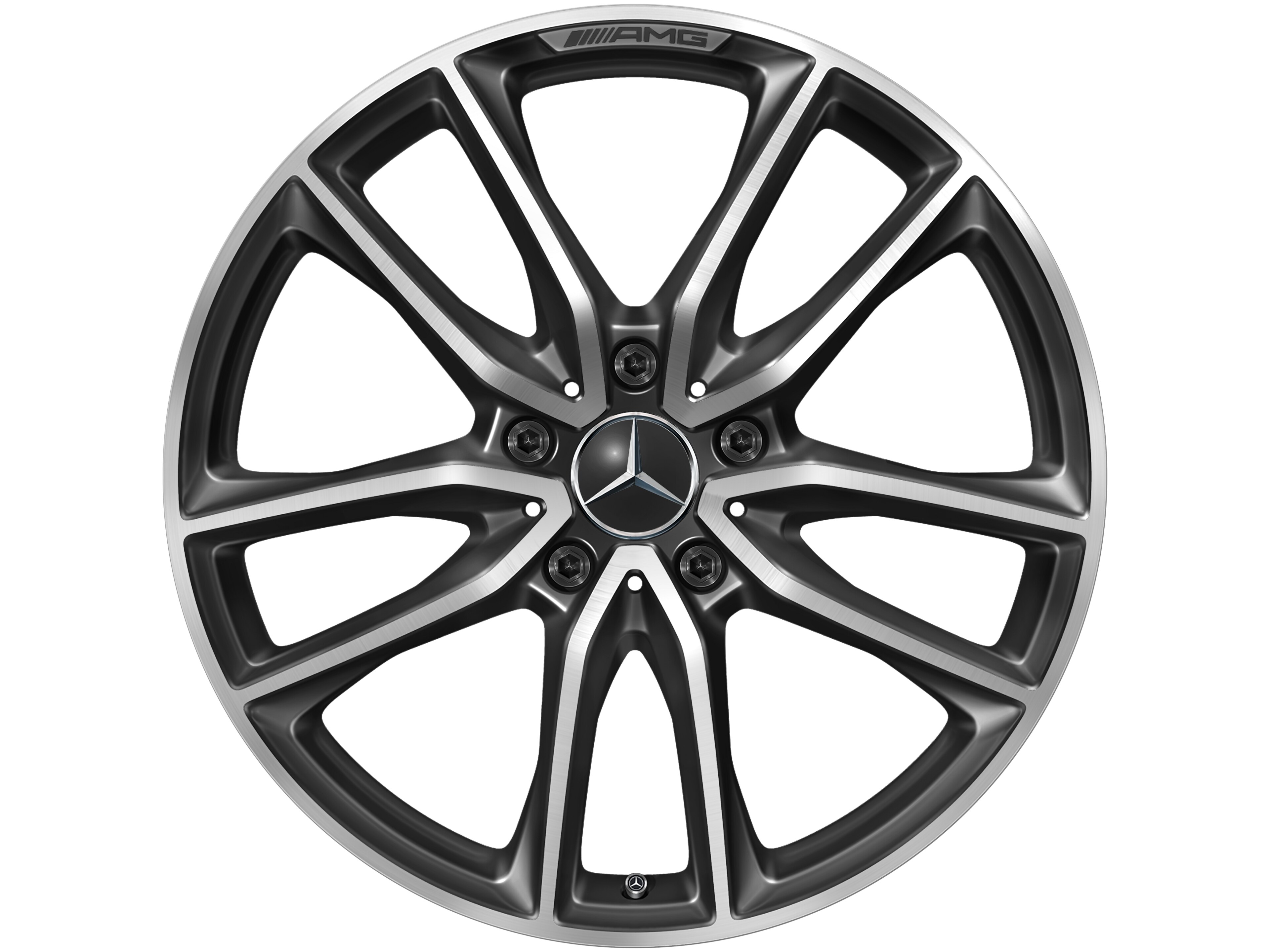 AMG Vielspeichen-Rad, 50,8 cm (20 Zoll), glanzgedreht 8,5 J x 20 ET 32, schwarz