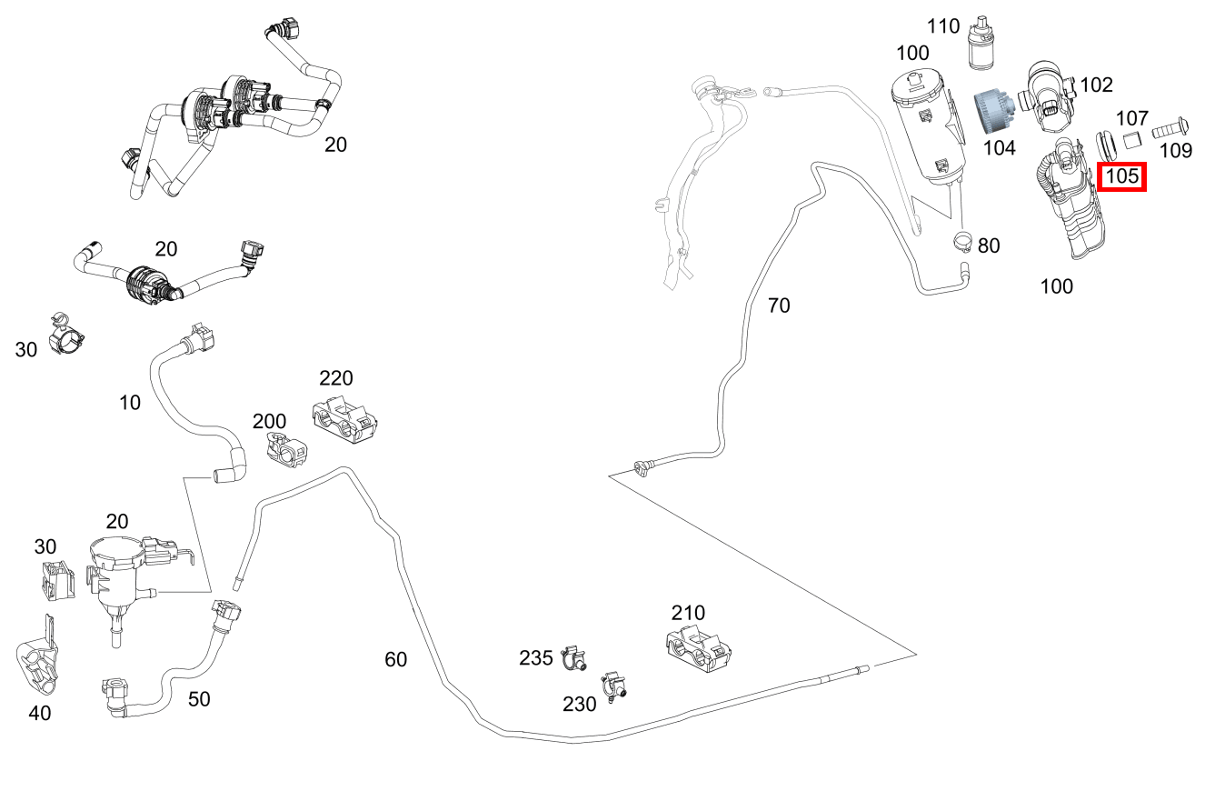 Durchführungstülle Befestigung Diagnosegerät GLC 300 253