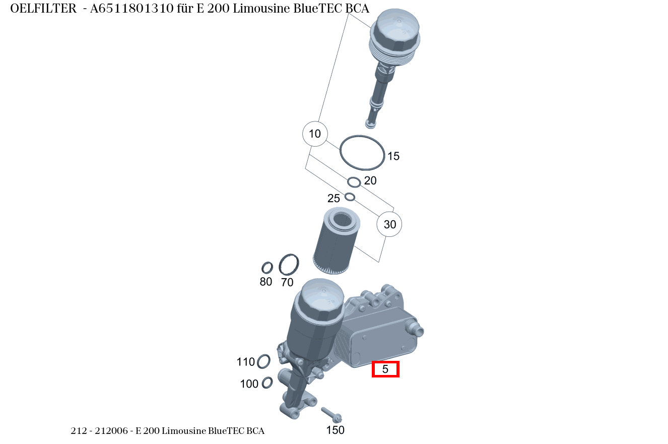 Ölfilter E 200 Limousine BlueTEC BCA 212