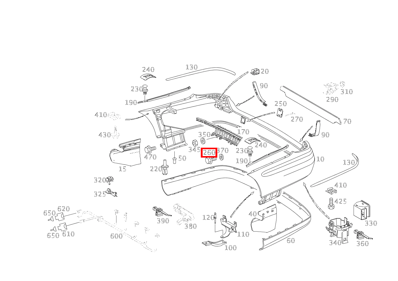 Sechsrundschraube AN HECKMITTELSTUECK; 5X16 E 280 T 4-MATIC 211