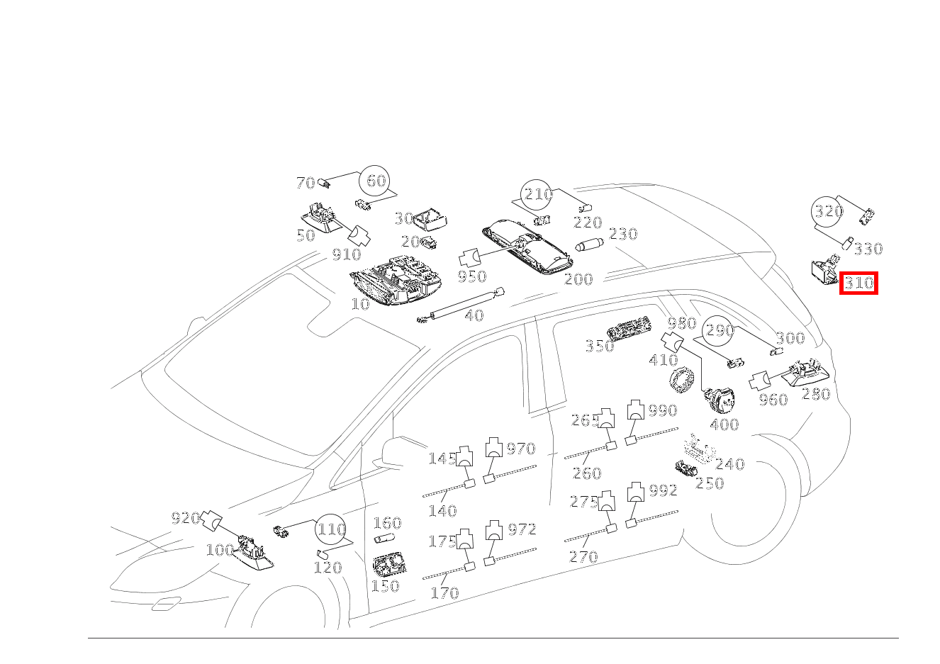 Innenleuchte IN RUECKWANDTUER B220 4M 246