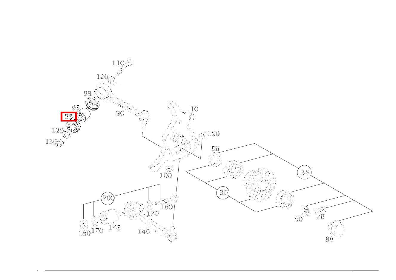 Elastomermanschette ABDECKUNG HYDROLAGER LINKS UND RECHTS E 200 T-Limousine 210
