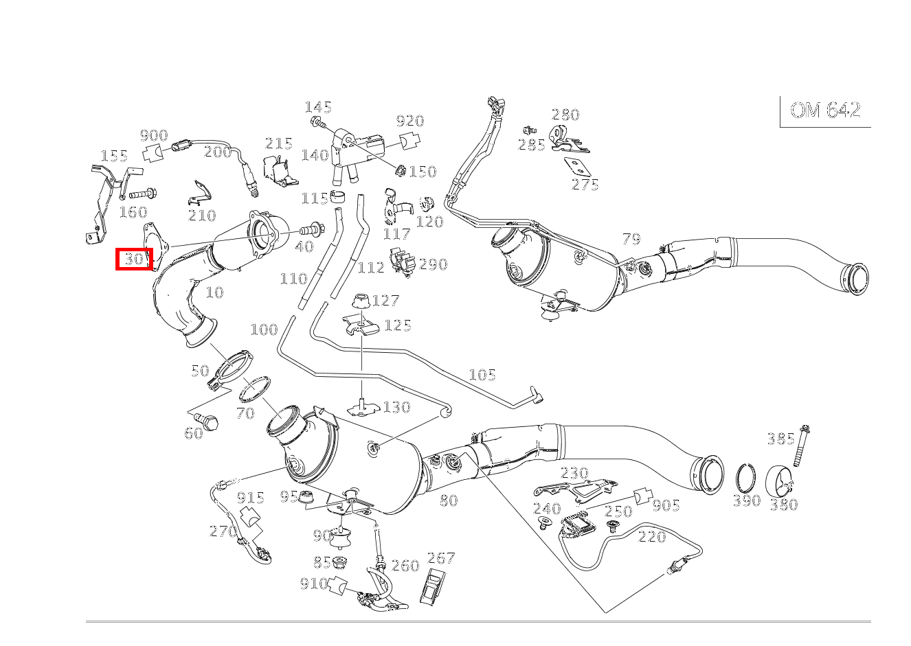 Flanschdichtung Abgaseingangsmodul an Abgasturbolader GLS 350 d 4MATIC 166