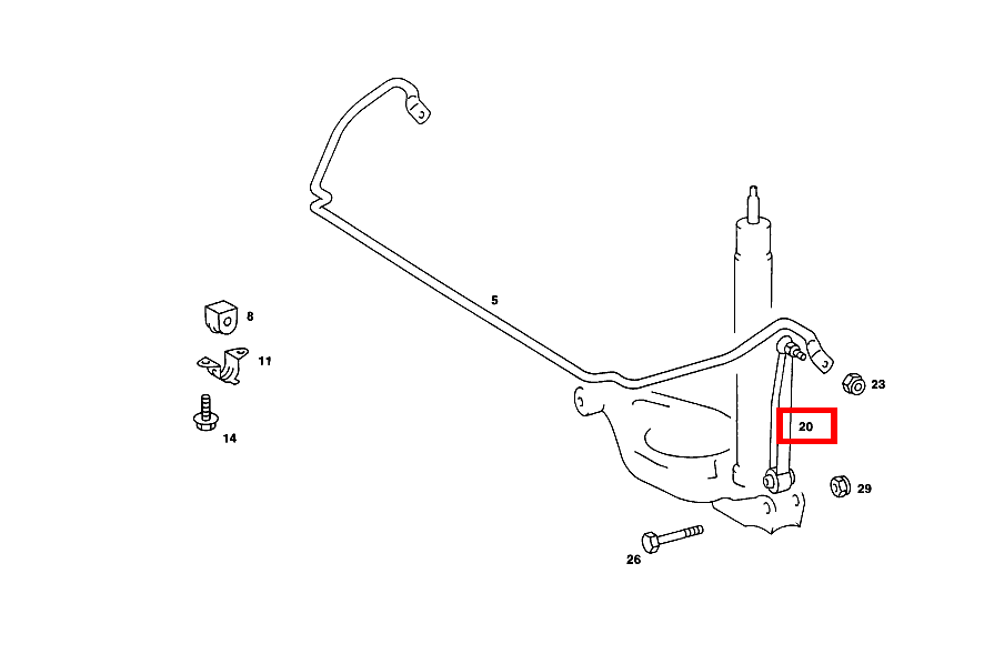 Stange DREHSTAB ZUM FEDERLENKER 190 D 2.5 Turbo 201