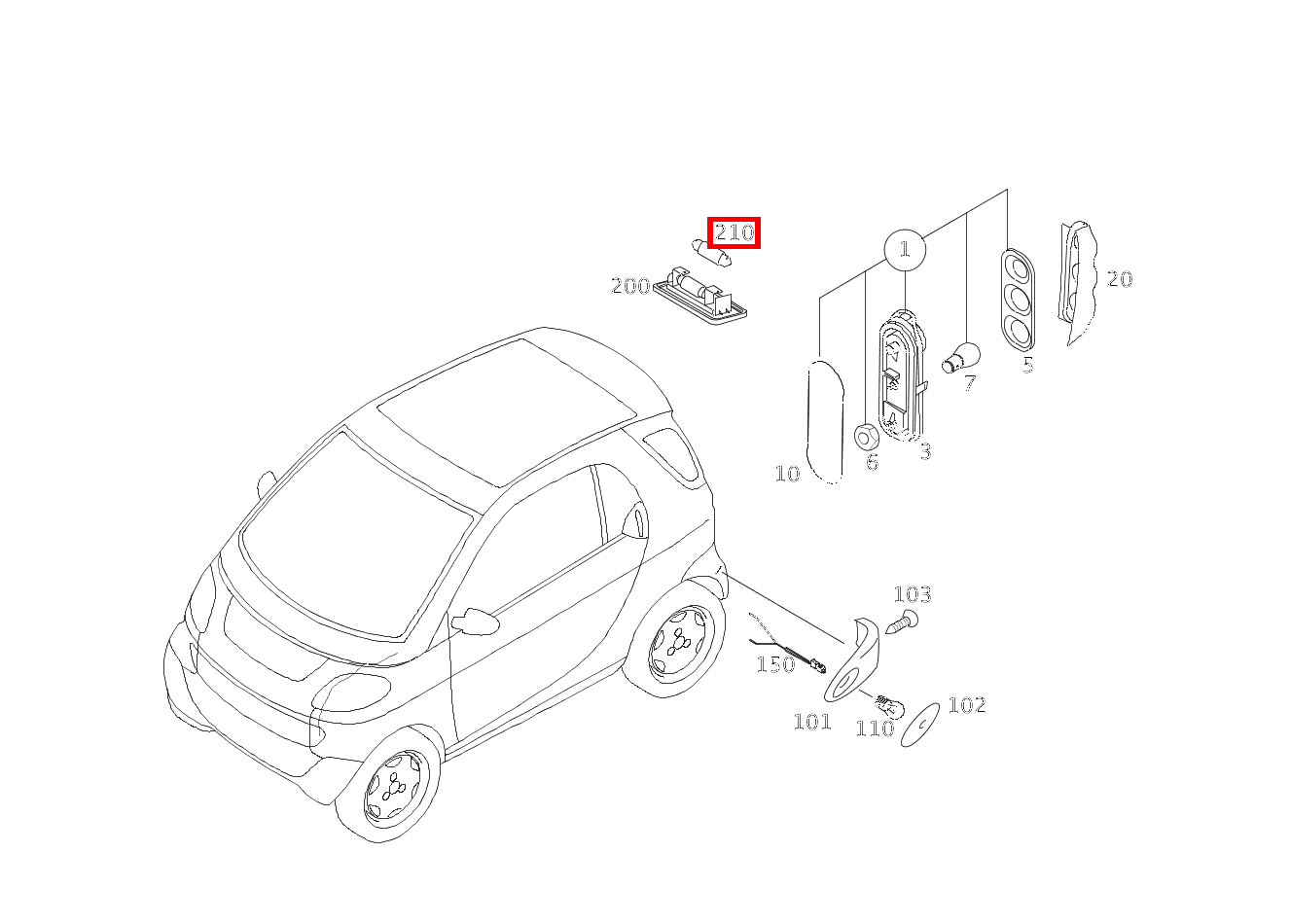 Glühlampe KENNZEICHENLEUCHTE; 12V-5W GLC 300 de 4MATIC 254 Glühlampe KENNZEICHENLEUCHTE; 12V-5W GLC 300 de 4MATIC 254