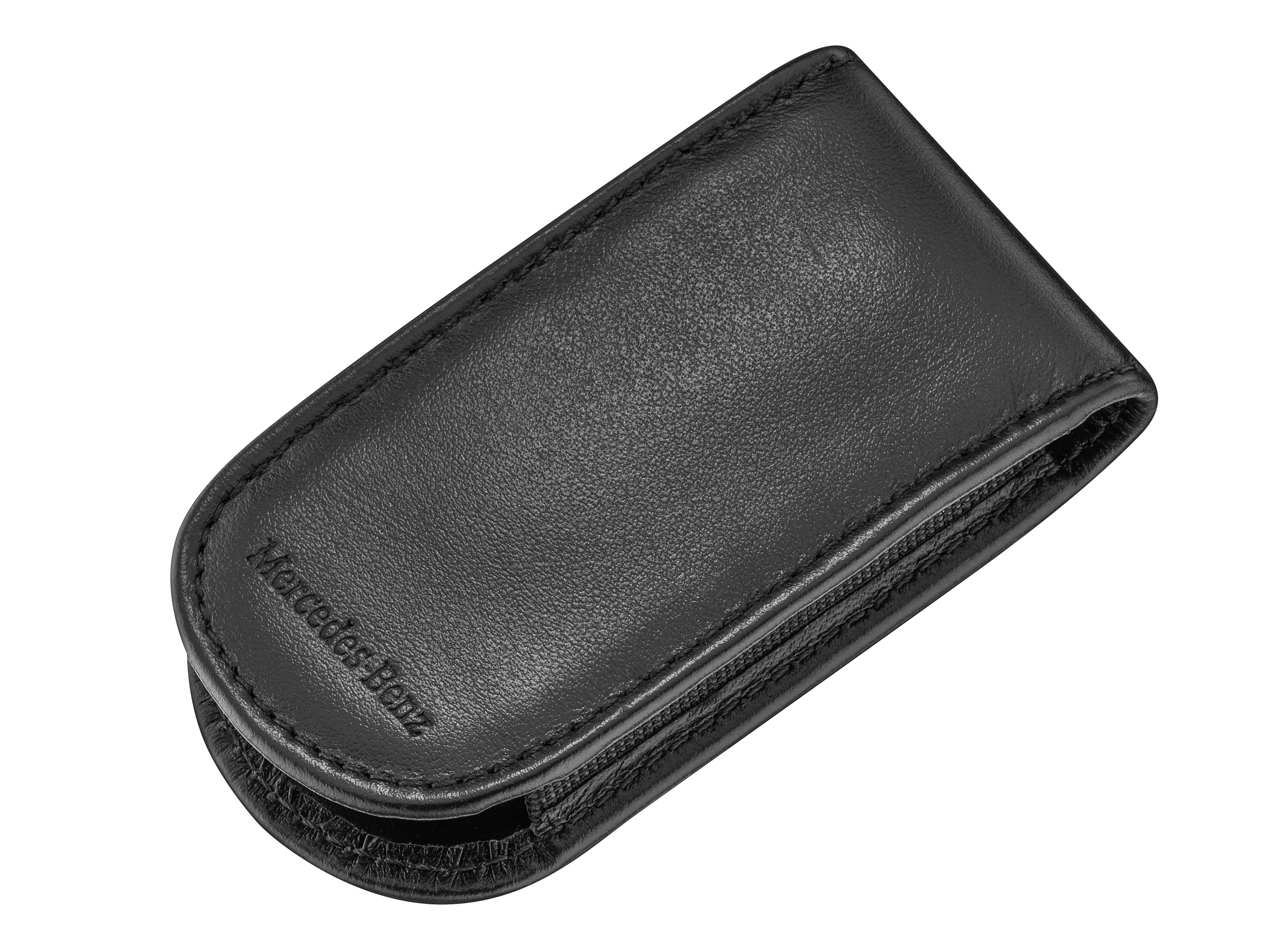 Schlüsselsleeve schwarz, Rindleder