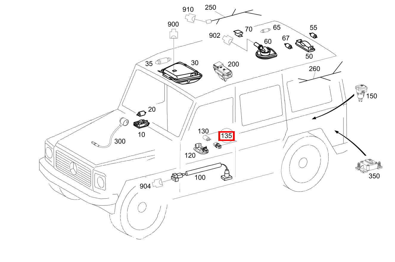 Lampenfassung 12V-5W G 500 Off-Roader lang BCA 463