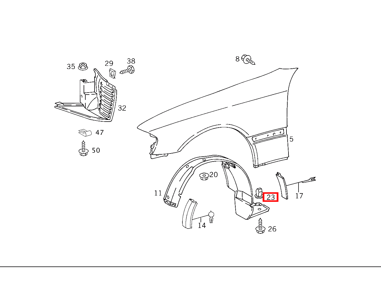 Dübel ABDECKUNG AN SEITENWAND C 200 T CDI 202