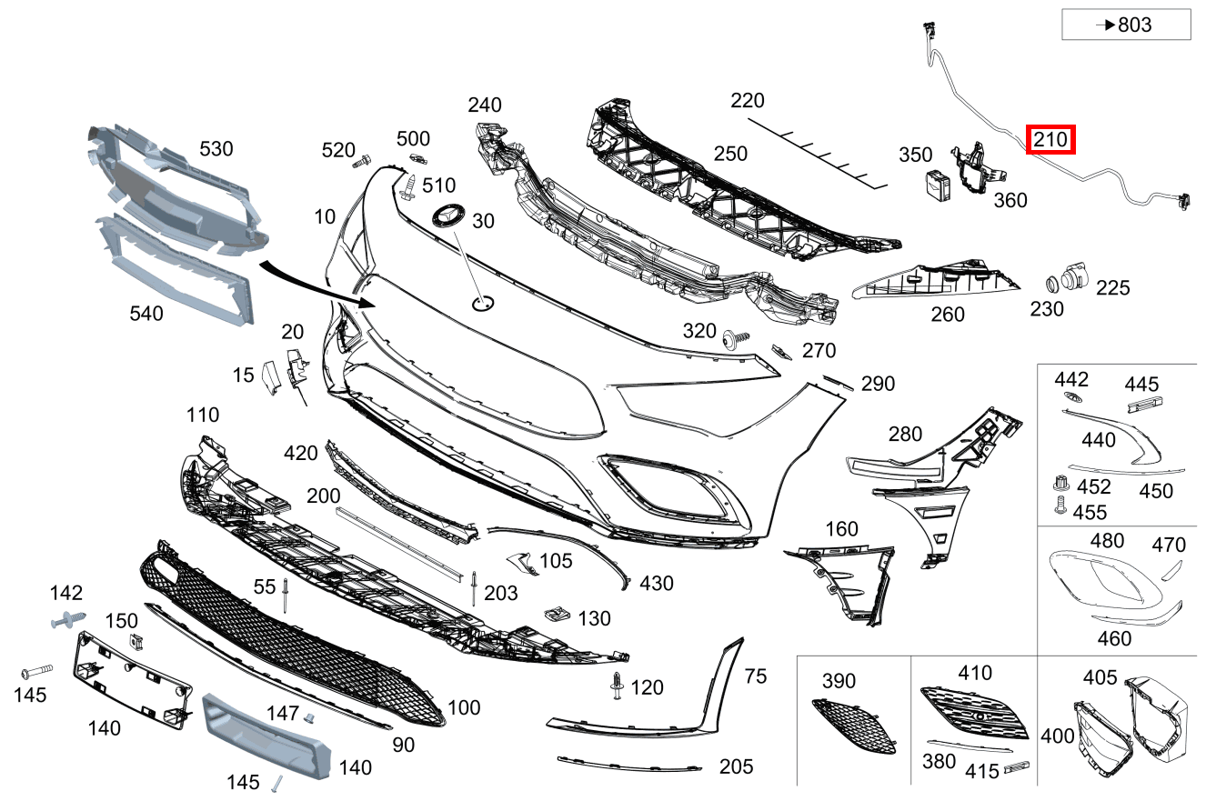 Drucksensor Fußgängerschutz Mercedes-AMG CLA 45 S 4MATIC+ Coupé 205 Drucksensor Fußgängerschutz Mercedes-AMG CLA 45 S 4MATIC+ Coupé 205