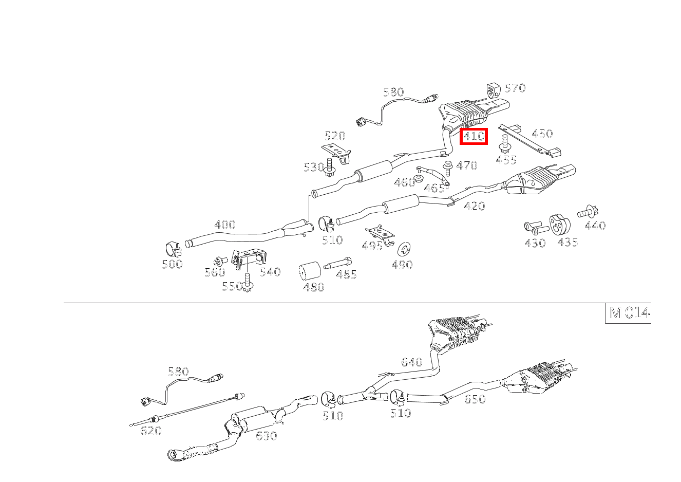 Abgasleitung HINTEN RECHTS S350BT 4M 221