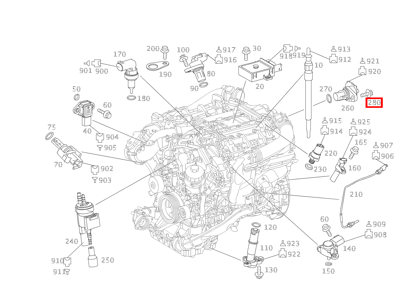 Sechsrundschraube M6X16 S 450 CDI Limousine lang 221