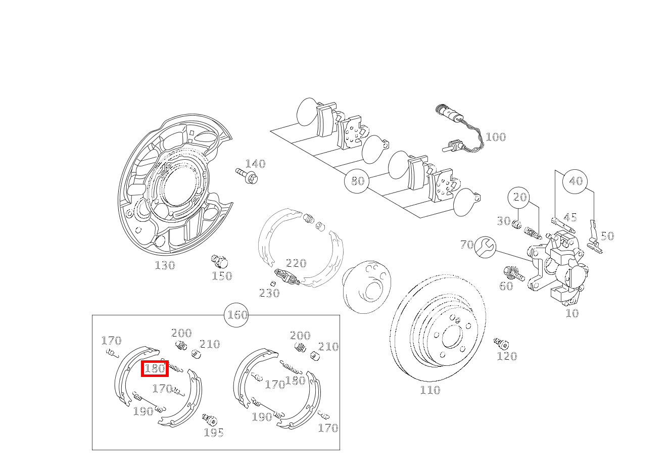 Zugfeder BREMSBACKENRUECKHOLUNG SLK 55 AMG Roadster 171