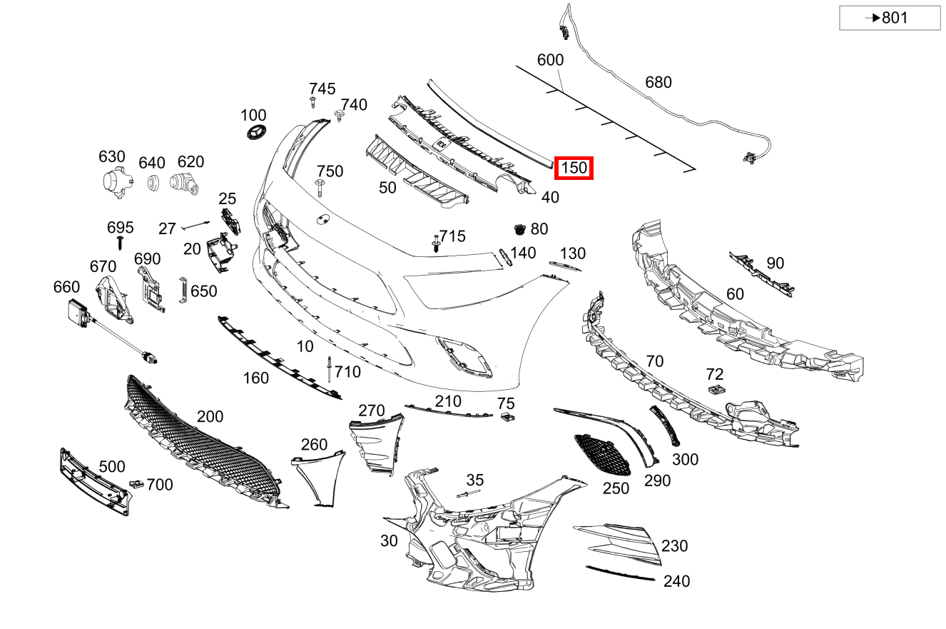DICHTUNG VORBAU GRUNDTRAEGER OBEN Mercedes-Benz CLS 53 AMG 4M+ 257