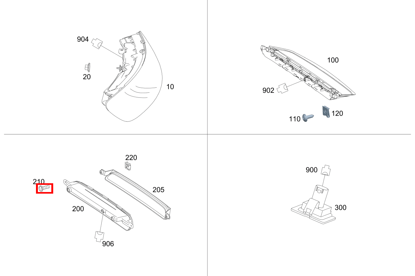 Sechsrundschraube BEFESTIGUNG RUECKFAHRLEUCHTE; 5X16 Mercedes-AMG GT R PRO 190