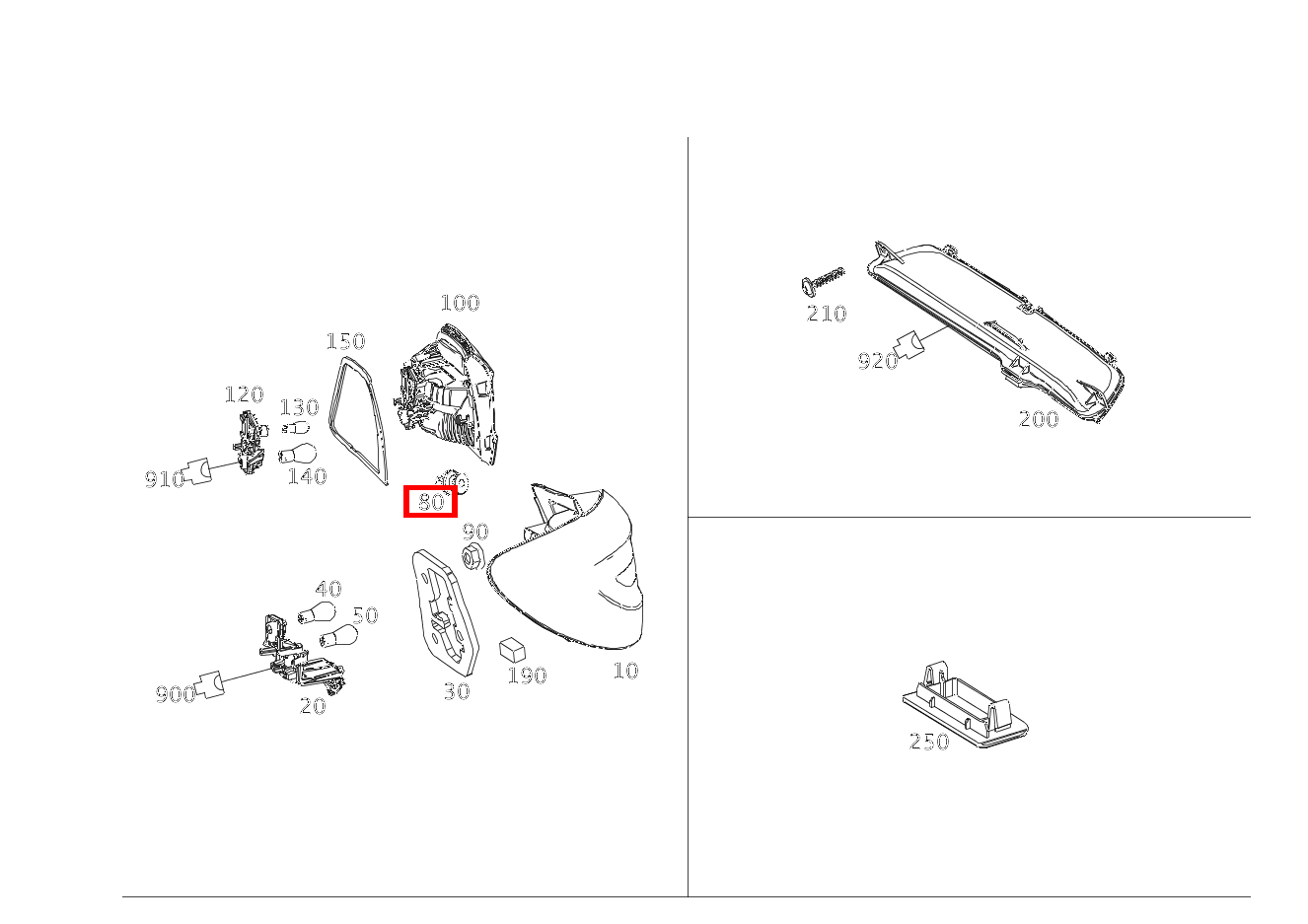 Klammer Befestigung rechte Schlussleuchte an Seitenwand B220 4M 246