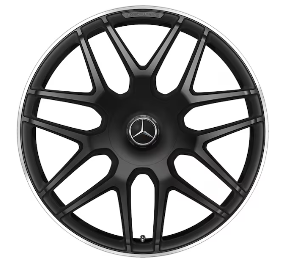 AMG Schmiederad 22 Zoll, 10 J x 22 ET 36, schwarz matt, Felgenhorn glanzgedreht