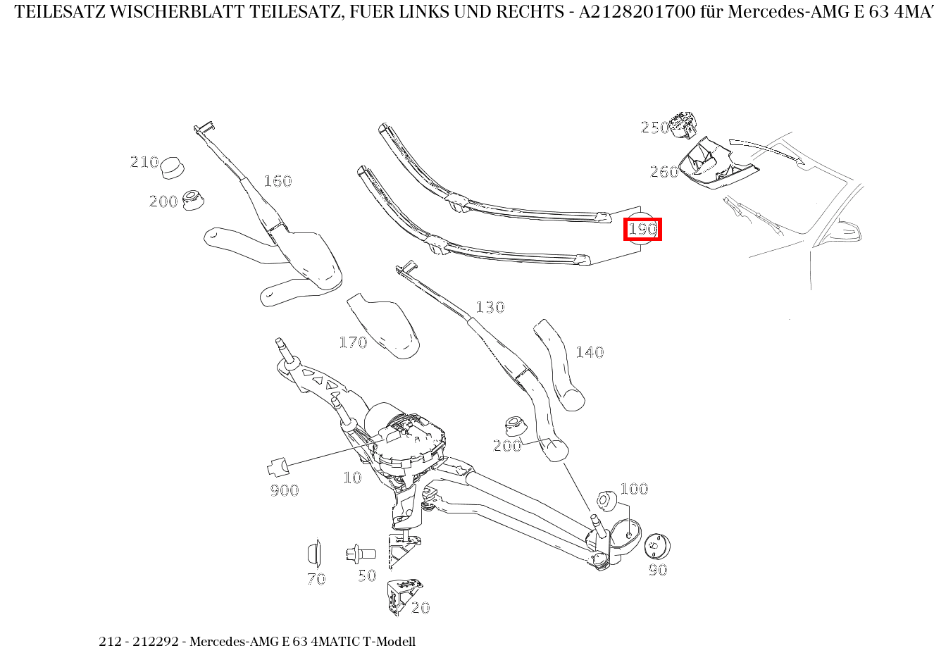 Teilesatz Wischerblatt TEILESATZ, FUER LINKS UND RECHTS Mercedes-AMG E 63 4MATIC T-Modell 212 Teilesatz Wischerblatt TEILESATZ, FUER LINKS UND RECHTS Mercedes-AMG E 63 4MATIC T-Modell 212