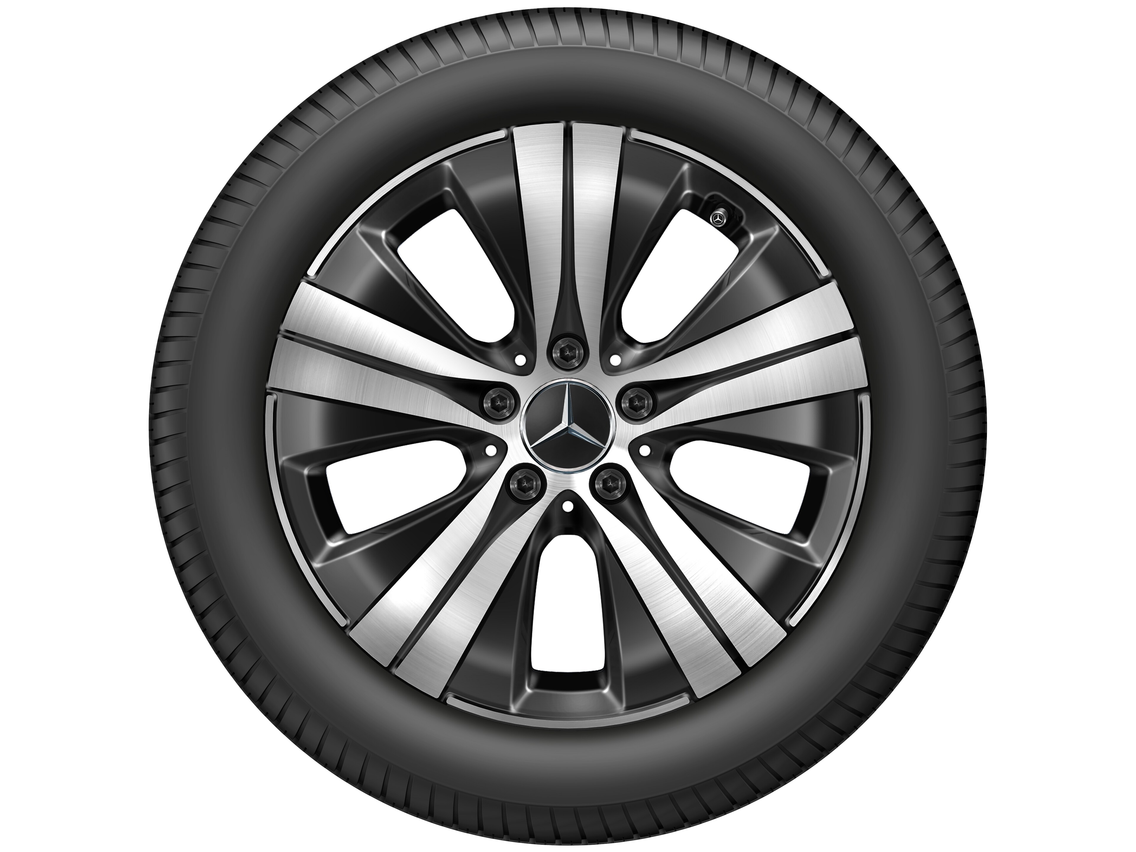 Mercedes-Benz - 5-Speichen-Rad, Aero, 17 Zoll 7 J x 17 ET 44,5, schwarz, glanzgedreht