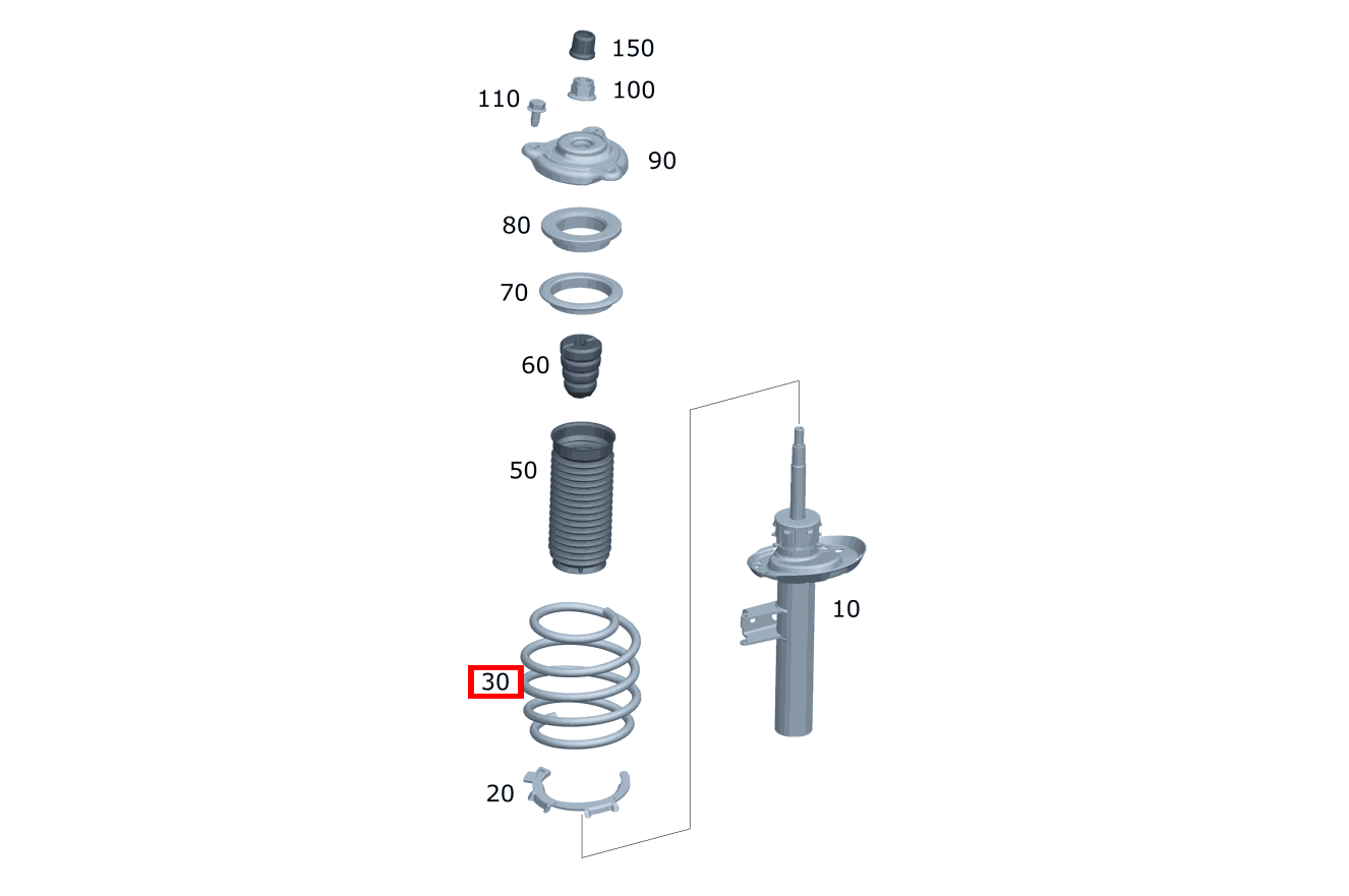 Schraubenfeder Farbkennzeichnung: 4 x weiß B 180 d 246 Schraubenfeder Farbkennzeichnung: 4 x weiß B 180 d 246