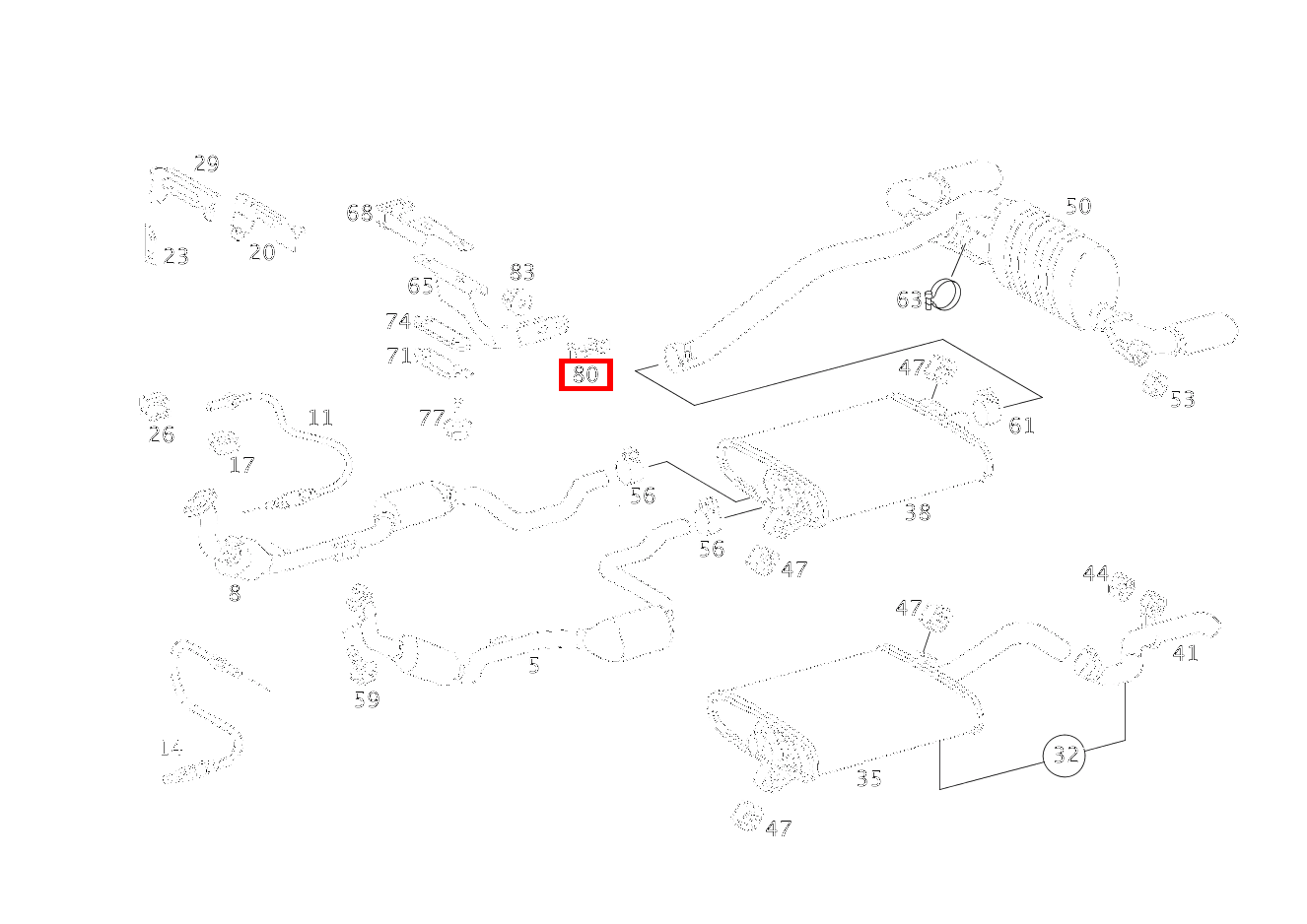 Platte AUSPUFFROHR VORN AN GETRIEBE ML 500 Off-Roader 163