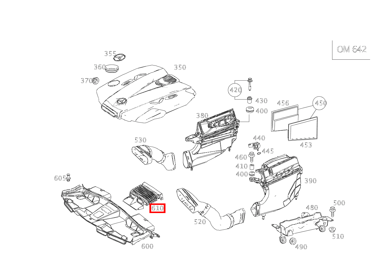 Luftkanal An Lüfterhaube E 350 BlueTEC T-Modell 213