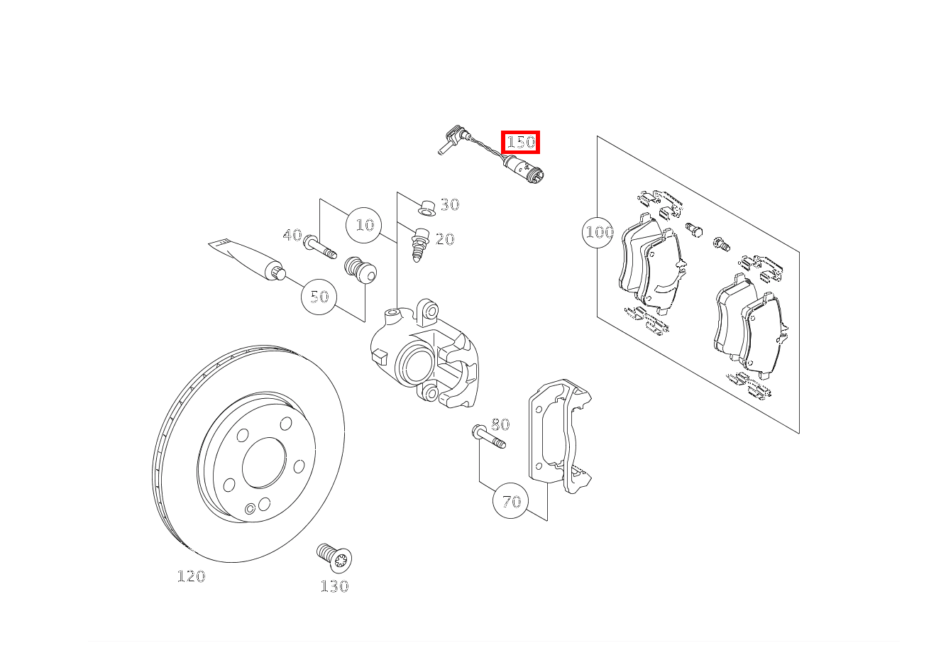 Belagverschleisssensor BREMSBELAGVERSCHLEISSANZEIGE B 200 Turbo Sports Tourer 245