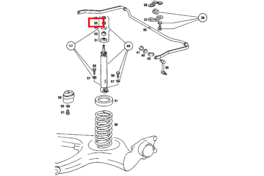 Sechskantmutter STOSSDAEMPFER AN RAHMEN; M10X1 200 D 115