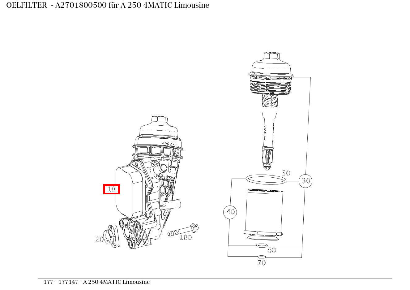 Ölfilter A 250 4MATIC Limousine 177 Ölfilter A 250 4MATIC Limousine 177