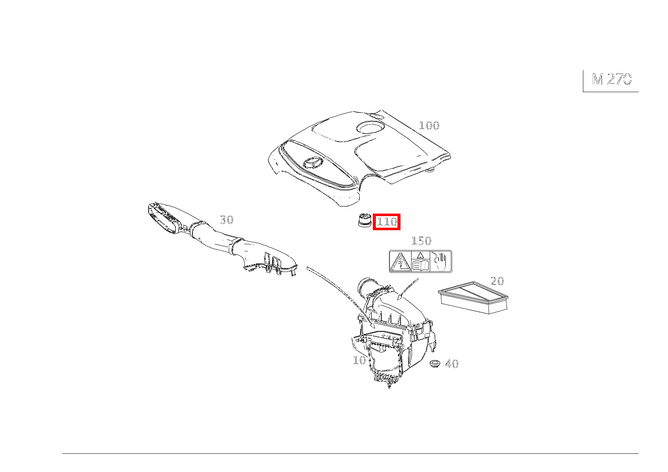Elastomerlager Befestigung Abdeckhaube CLA 200 Shooting Brake 212 Elastomerlager Befestigung Abdeckhaube CLA 200 Shooting Brake 212