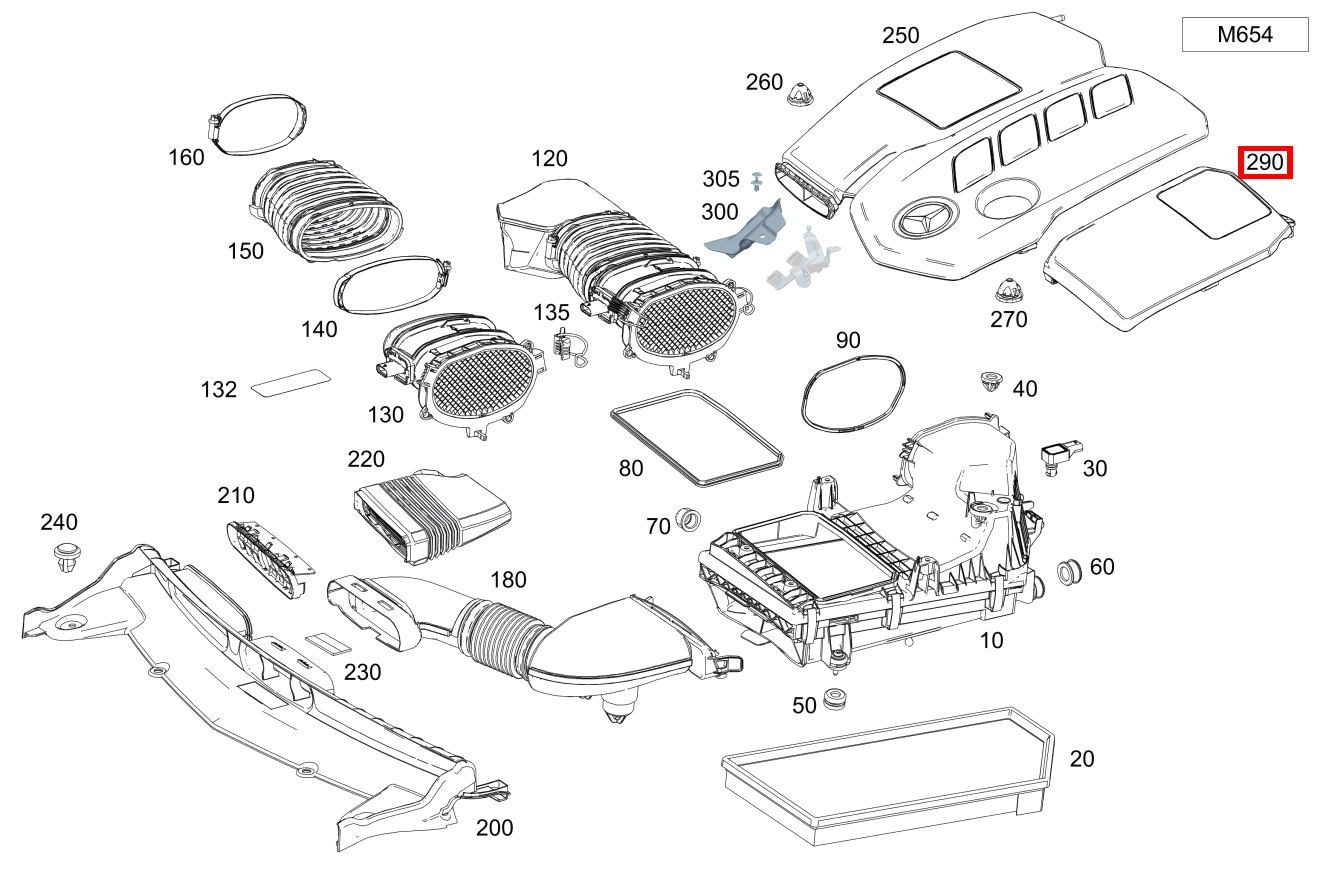 Motorabdeckung Links E 220 d Limousine 213