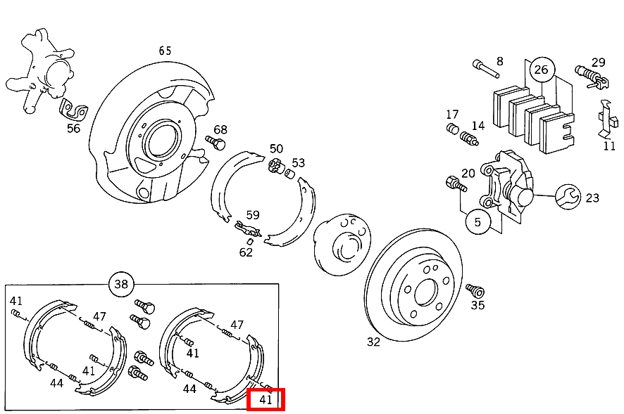 Zugfeder BREMSBACKEN AN ABDECKBLECH B 180 247