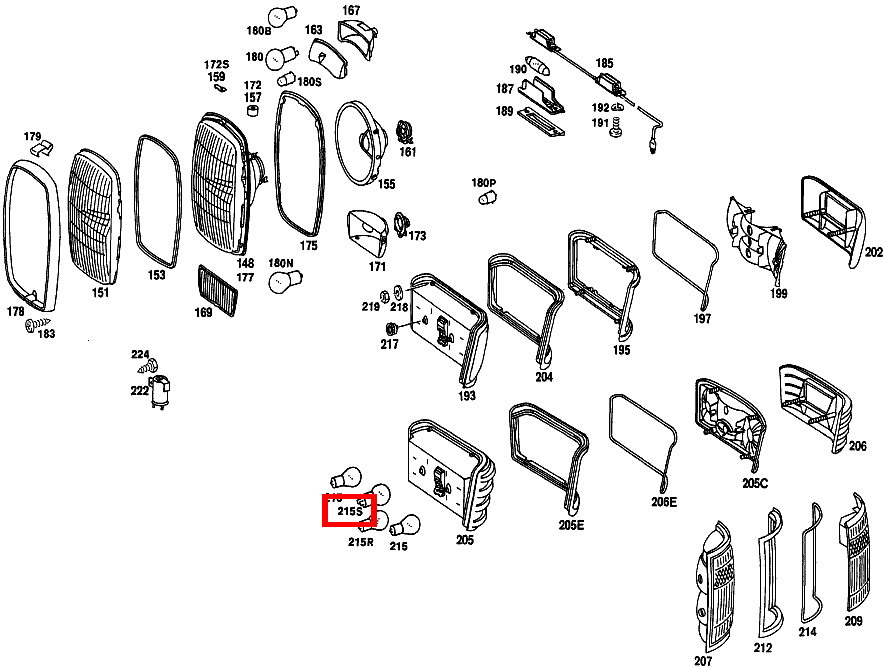 Glühlampe SCHLUSS- UND PARKLICHT 200 D 115