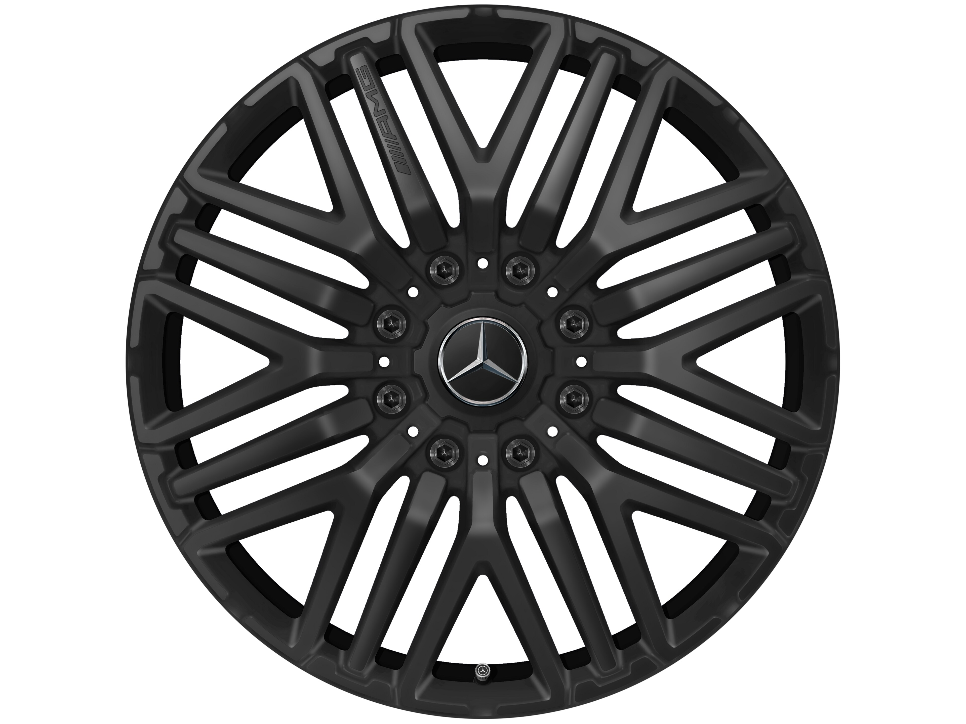 AMG Schmiederad im Kreuzspeichen-Design, 55,9 cm (22 Zoll) 9,5 J x 22 ET 60, schwarz matt