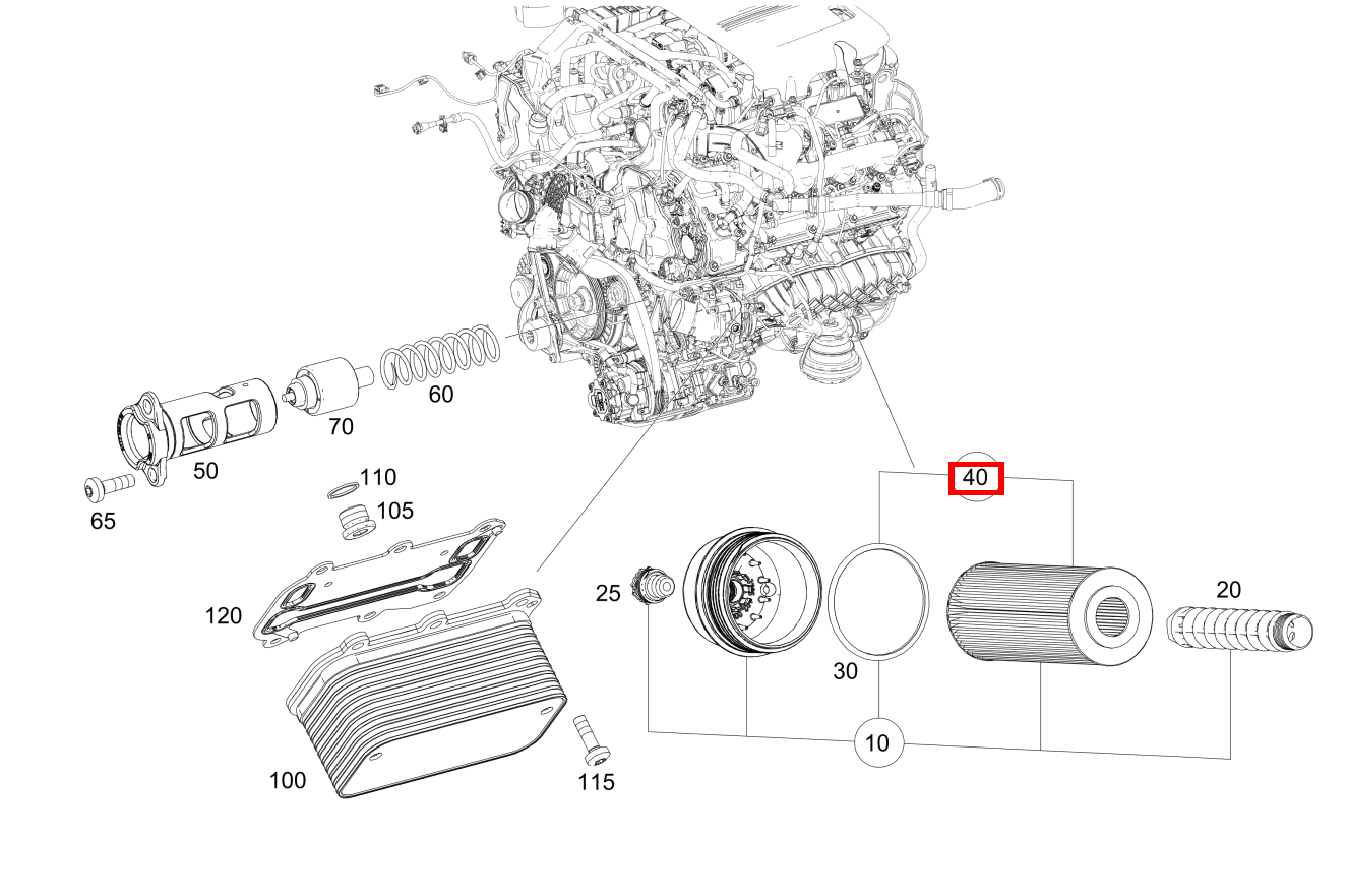 Teilesatz Filtereinsatz Mercedes-AMG GT S 197