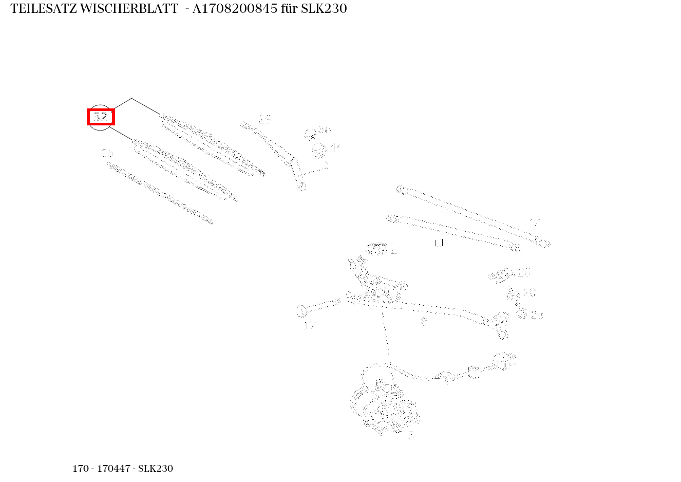 Teilesatz Wischerblatt SLK230 170