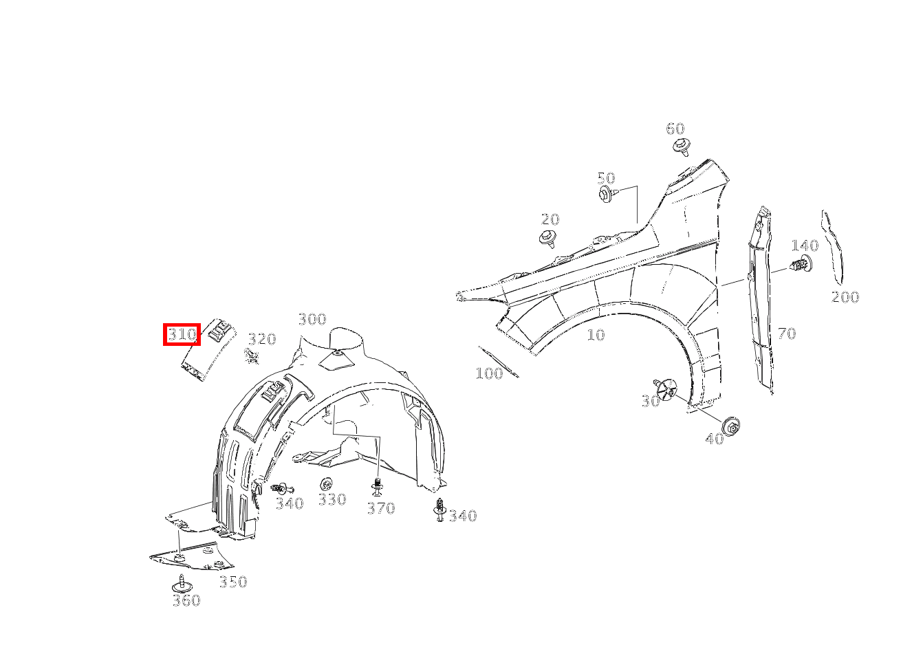 RADLAUFABDECKUNG SERVICEKLAPPE RECHTS CLA 250 4MATIC Coupé 117