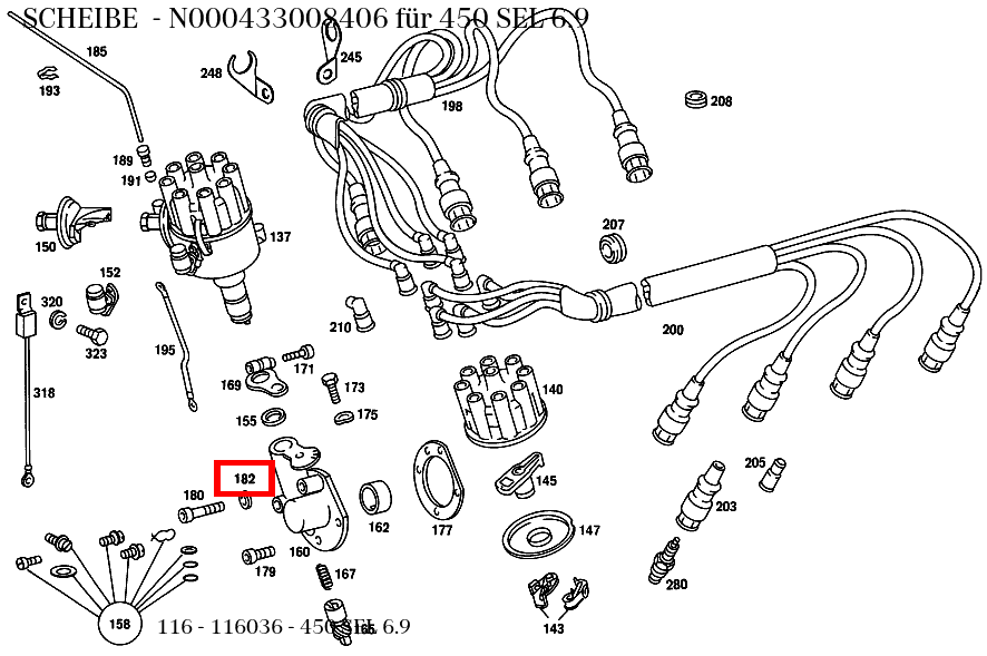 Scheibe 450 SEL 6.9 116