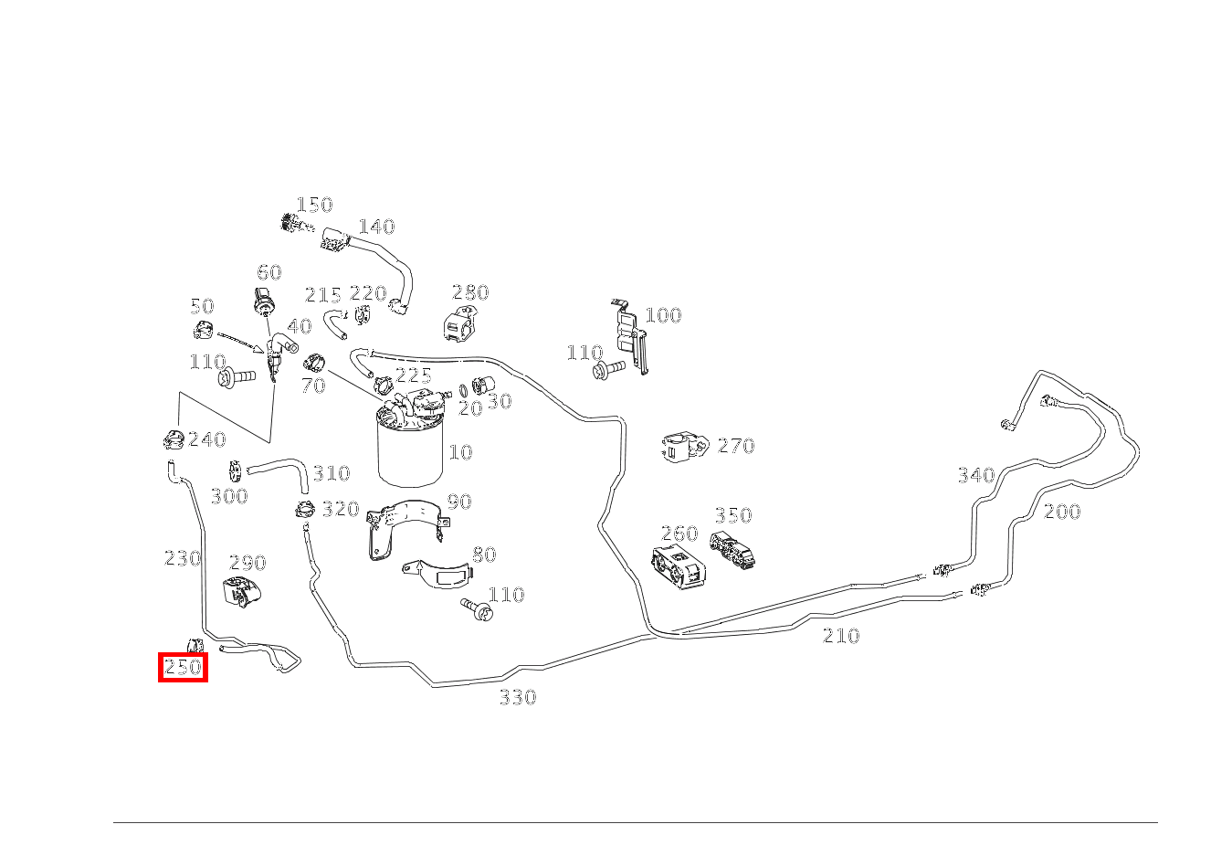Schlauchschelle KRAFTSTOFFLEITUNG ZUM MOTOR; 13-14.5 MM B180CDI 246