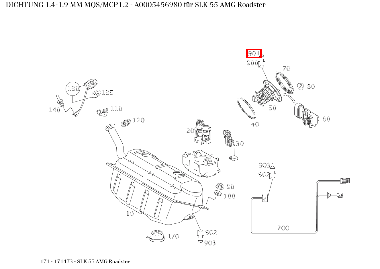 ABDICHTUNG 1.4-1.9 MM MQS/MCP1.2 SLK 55 AMG Roadster 171