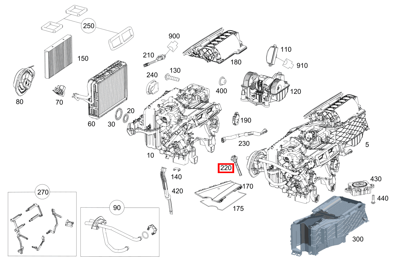Temperatursensor MISCHLUFTTEMPERATUR Mercedes-Maybach S 560 4MATIC 222