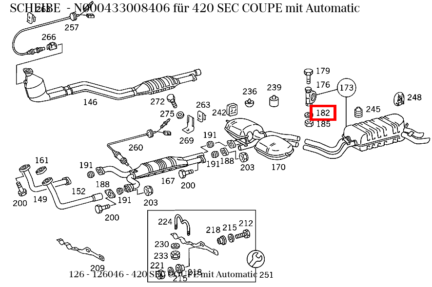 Scheibe 420 SEC COUPE mit Automatic 126