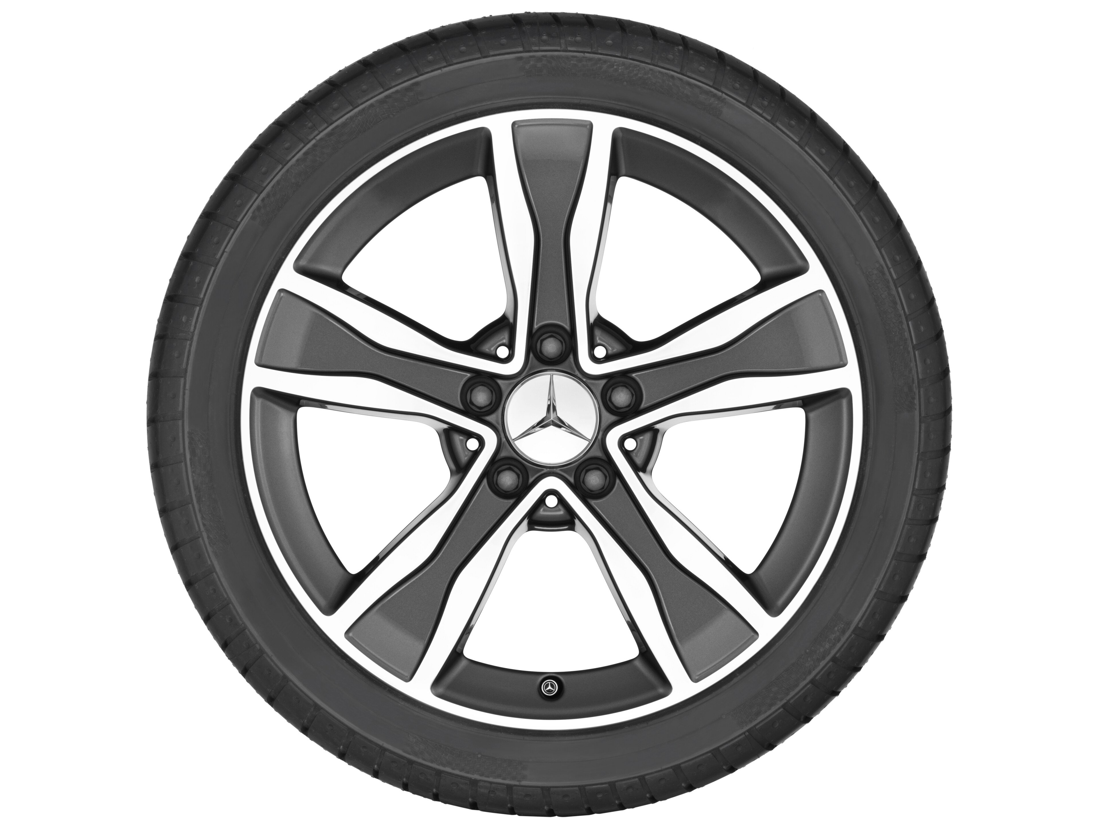 5-Speichen-Rad, 43,2 cm (17 Zoll), glanzgedreht