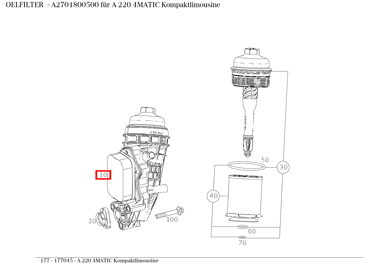 Ölfilter A 220 4MATIC Kompaktlimousine 177 Ölfilter A 220 4MATIC Kompaktlimousine 177
