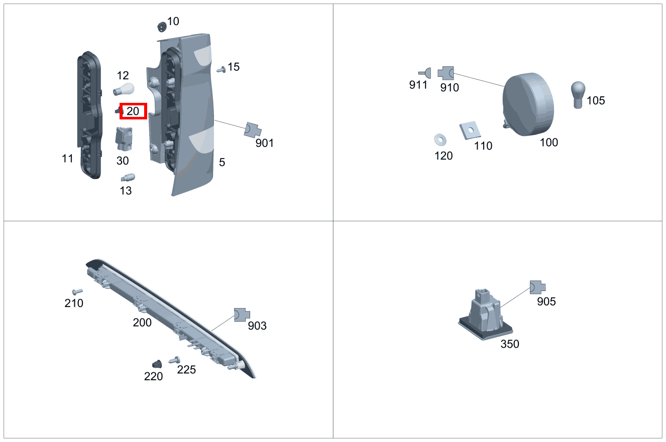 Dübel Befestigung Heckleuchte V 220 d EDITION Kompakt 460