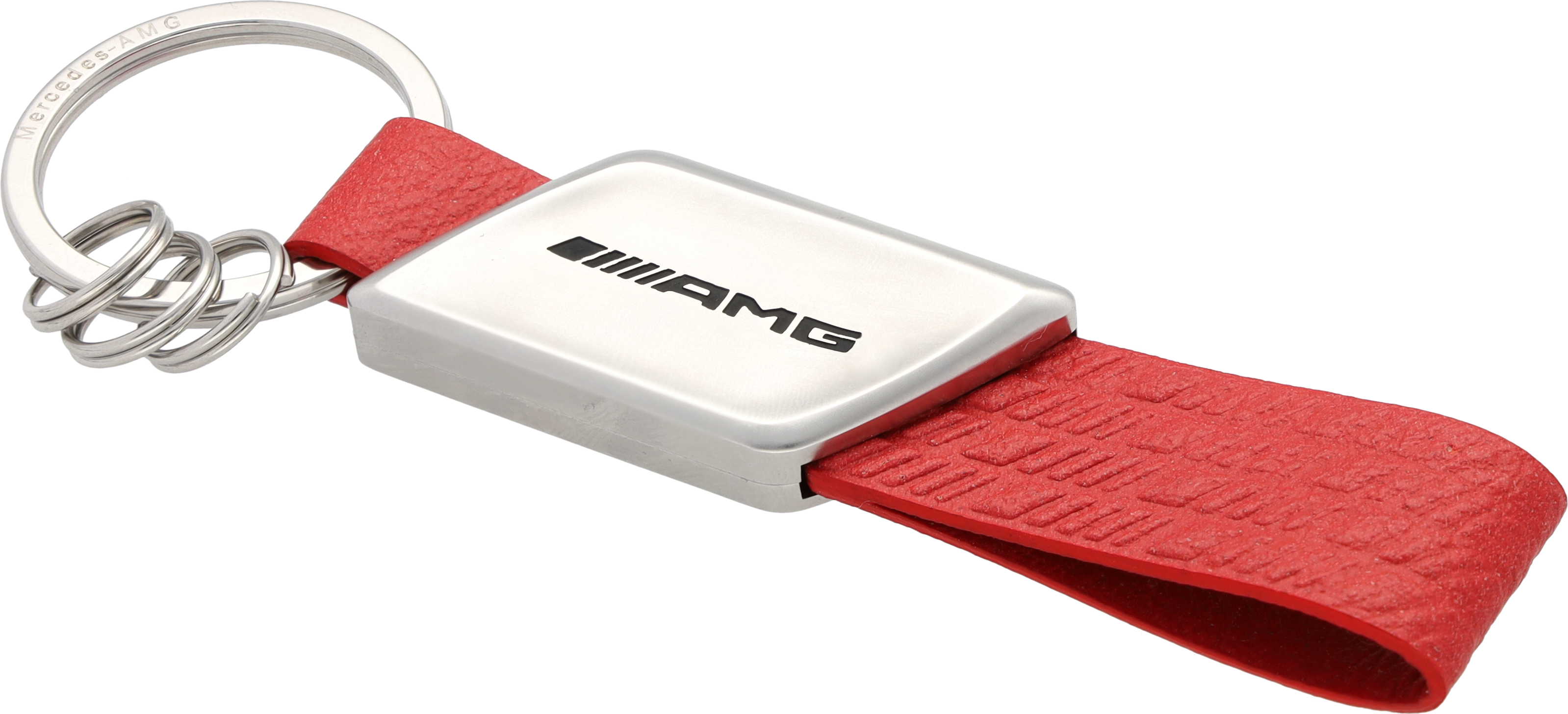 Mercedes-Benz - AMG Schlüsselanhänger rot, italienisches Apfelleder (vegan)