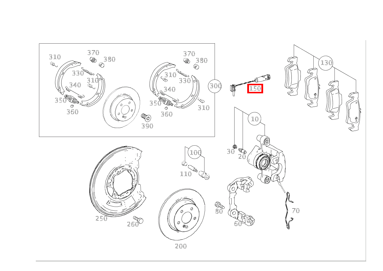 Belagverschleisssensor Bremsbelagverschleissanzeige hinten CLS 250 Shooting Brake BlueTEC 4MATIC 218