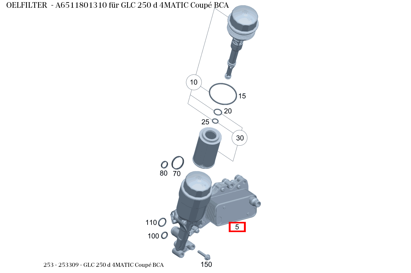 Ölfilter GLC 250 d 4MATIC Coupé BCA 253