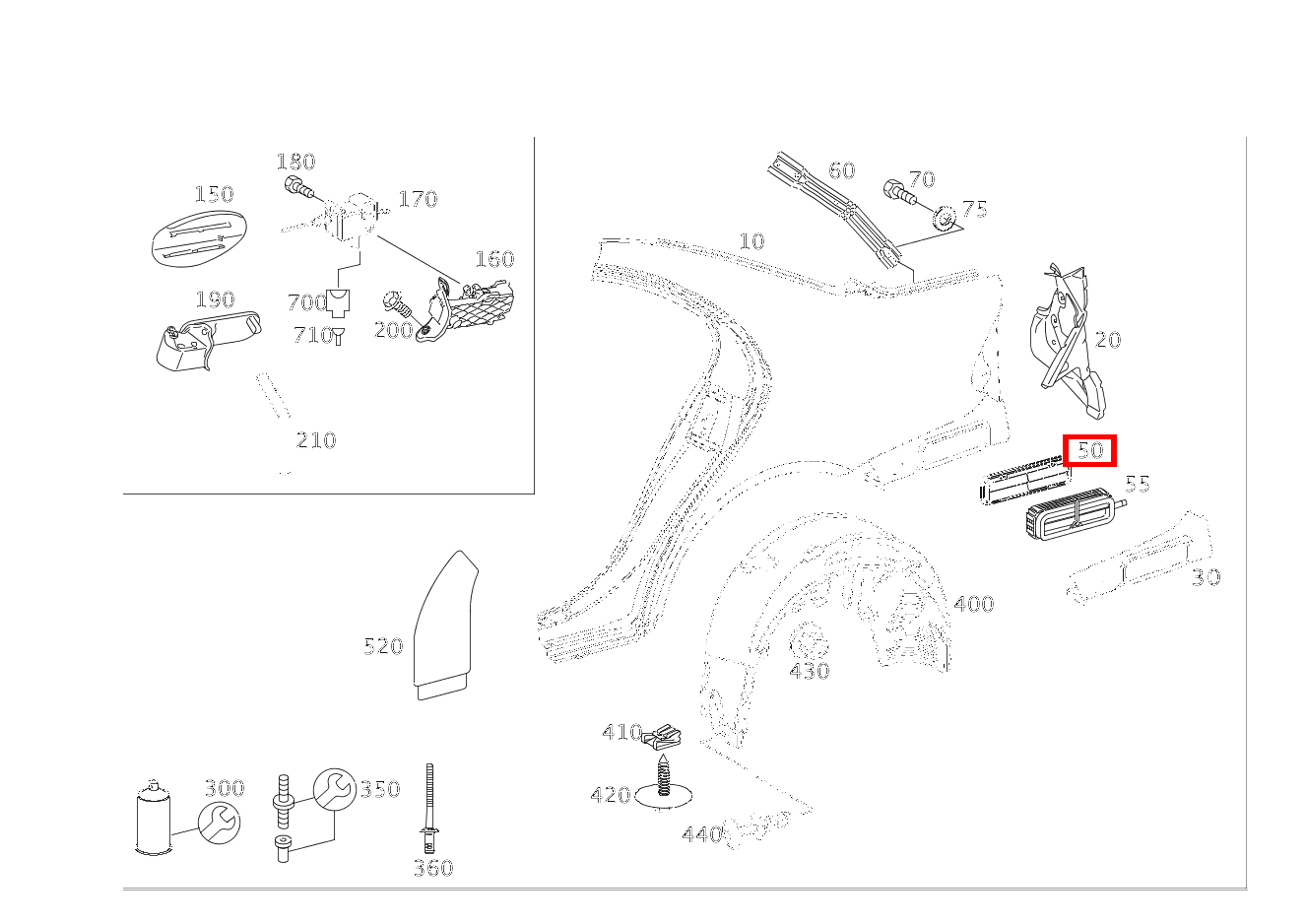 Klappe ENTLUEFTUNG AN HINTERKOTFLUEGEL IM BEREICH STOSSFAENGER CLS 55 AMG 219 Klappe ENTLUEFTUNG AN HINTERKOTFLUEGEL IM BEREICH STOSSFAENGER CLS 55 AMG 219