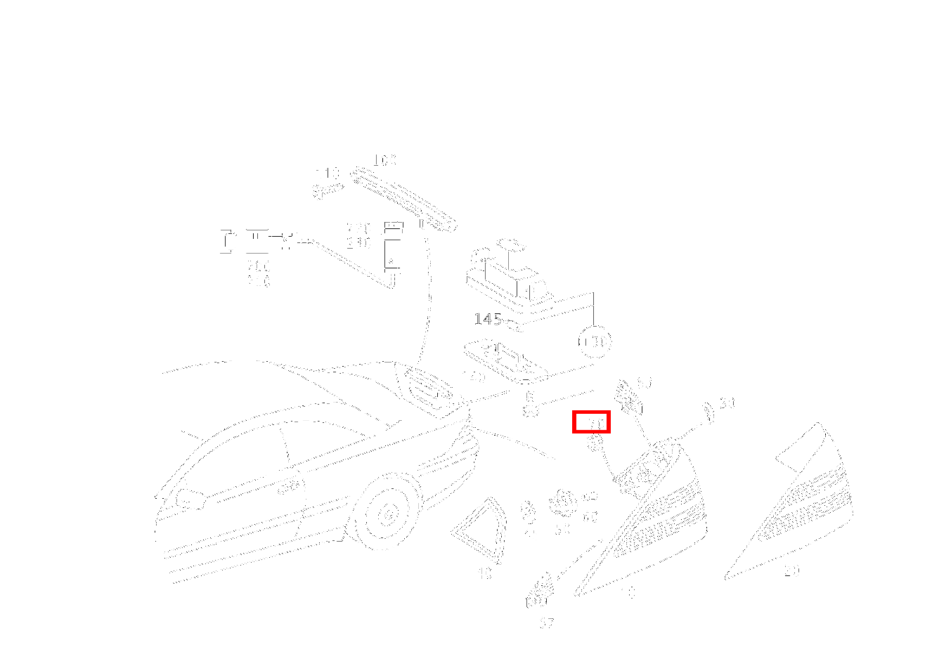 Mutter HECKLEUCHTE AN KOTFLUEGEL; M5 CL 65 AMG Coupé 215