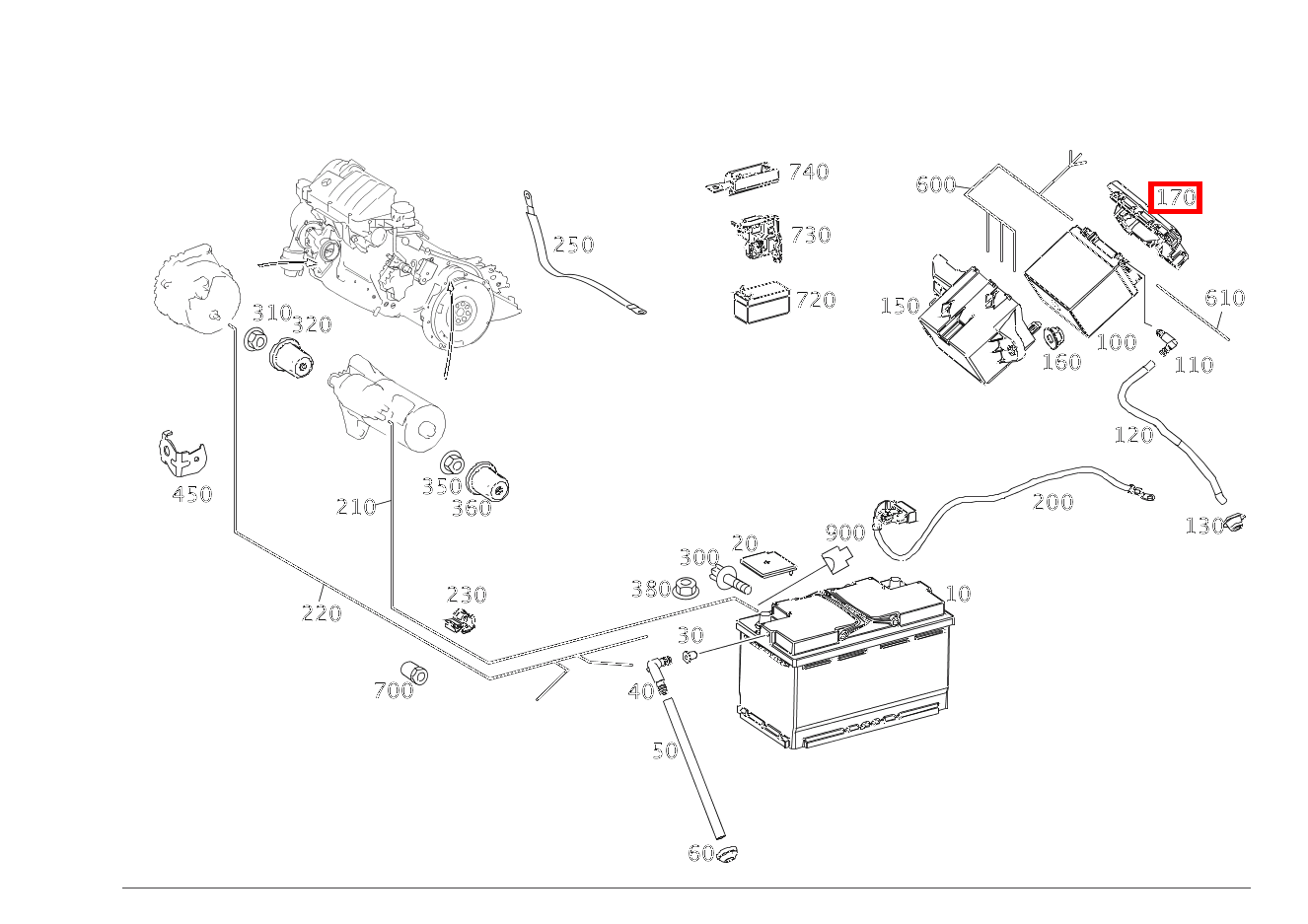 BATTERIEABDECKUNG Stützbatterie GLA250 156